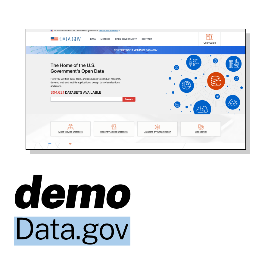 Text: Data.gov metrics dashboard